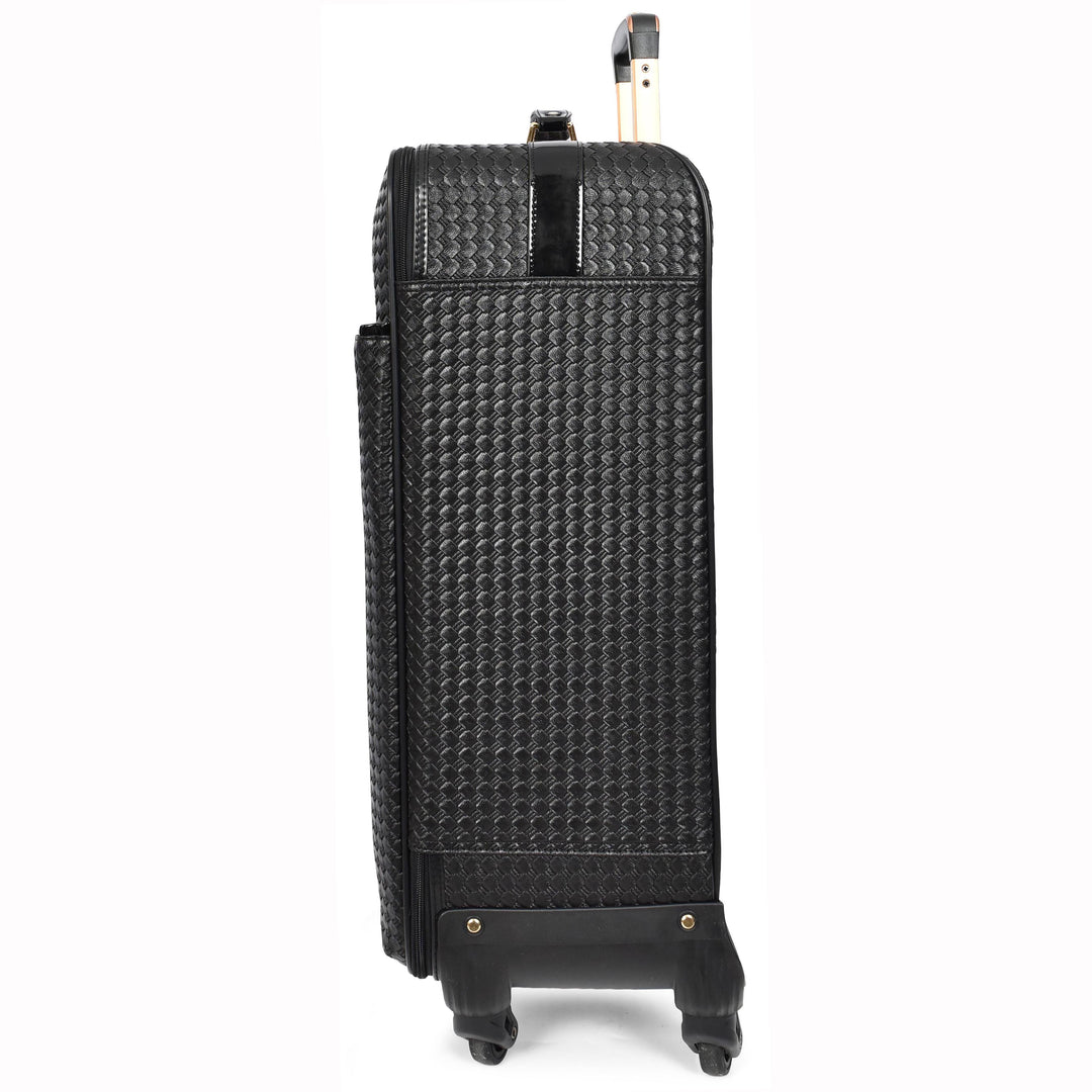 Premium Luggage Black Croc-Embossed Lightweight Spinner with Stabilizers Midnight 12