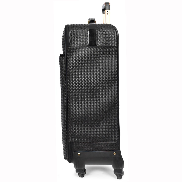 Premium Luggage Black Croc-Embossed Lightweight Spinner with Stabilizers Midnight 12