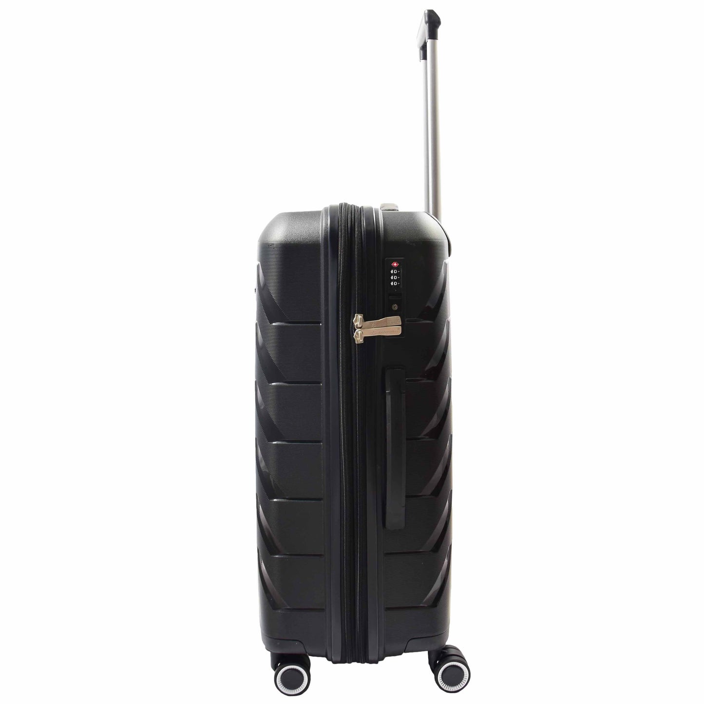 8 Wheeled Spinner Hard Shell Luggage Expandable Hokkaido Black 7