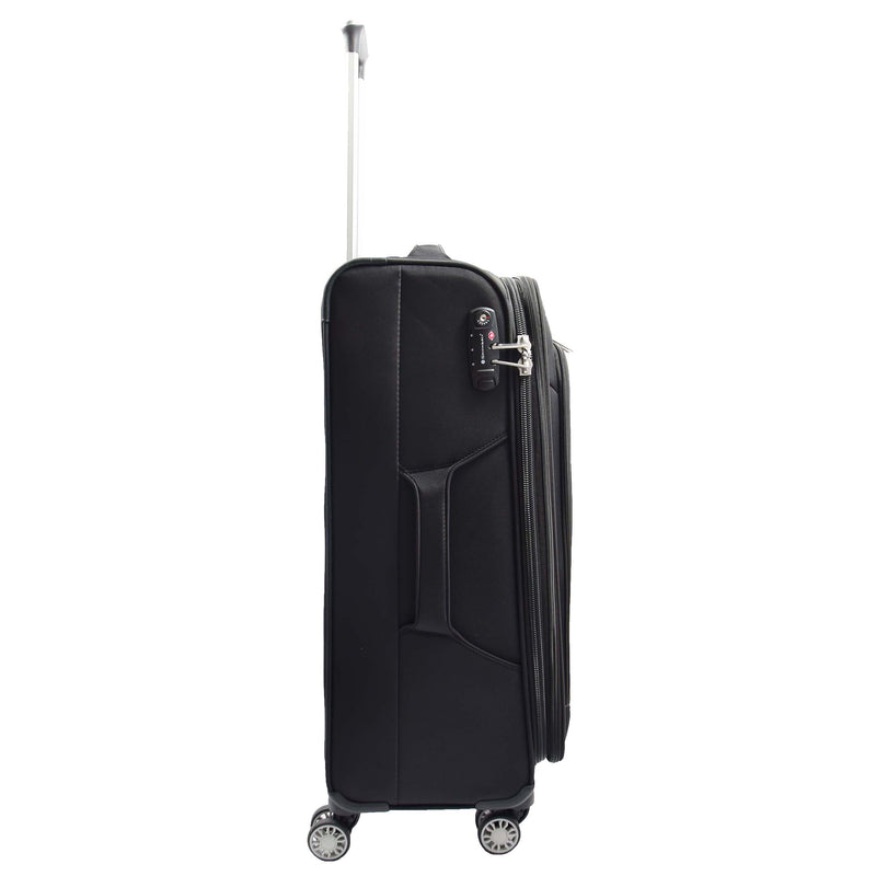 Four Wheel Suitcase Luggage TSA Soft Okayama Black 8