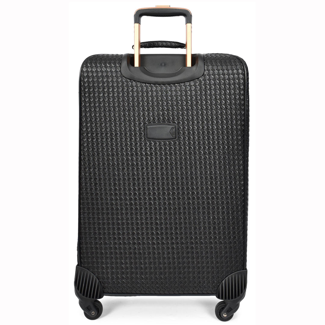 Premium Luggage Black Croc-Embossed Lightweight Spinner with Stabilizers Midnight 13