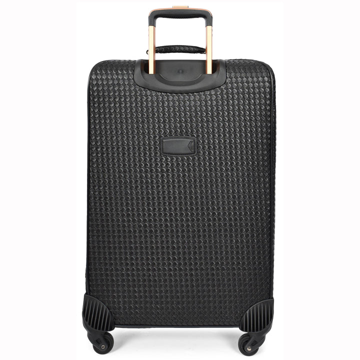 Premium Luggage Black Croc-Embossed Lightweight Spinner with Stabilizers Midnight 13