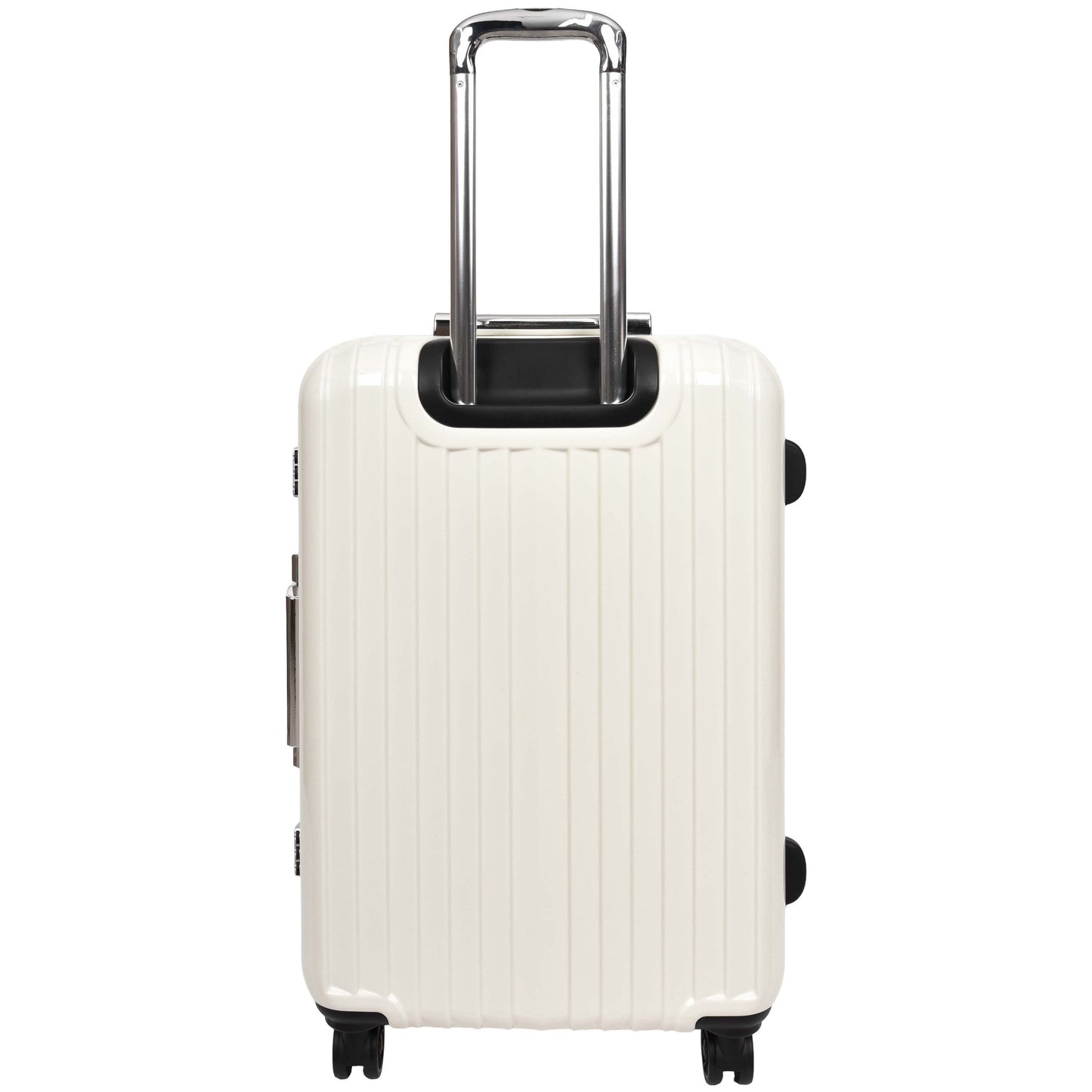 Four Wheel Suitcase Metal Frame Luggage Navigator Off White