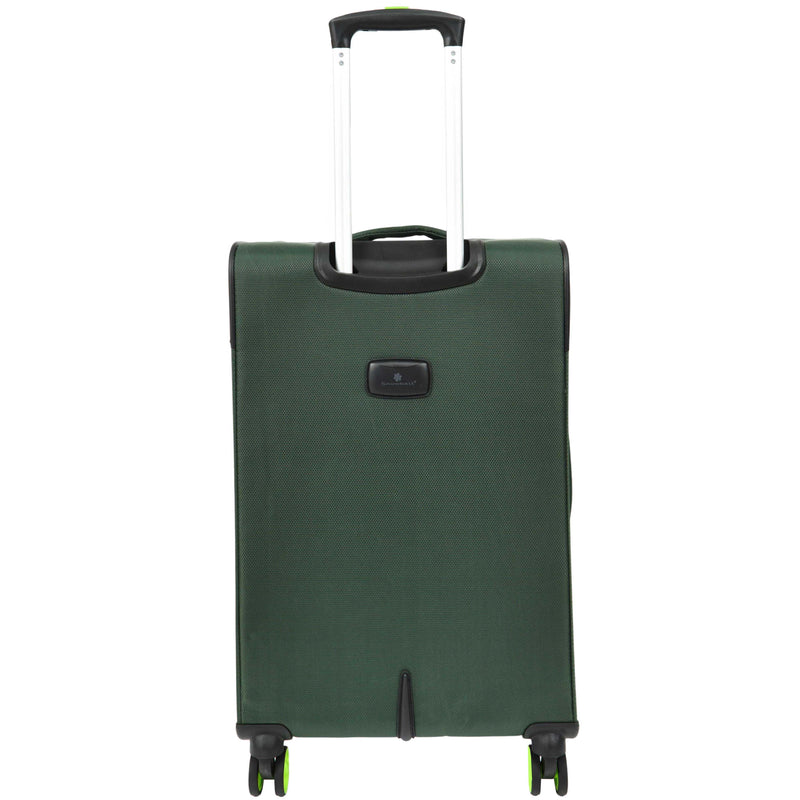Green Soft Suitcase 8 Wheel Spinner Expandable Luggage Quito 10