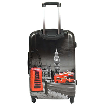 London Night Print Hard Shell Four Wheel Luggage Black Tucana 10