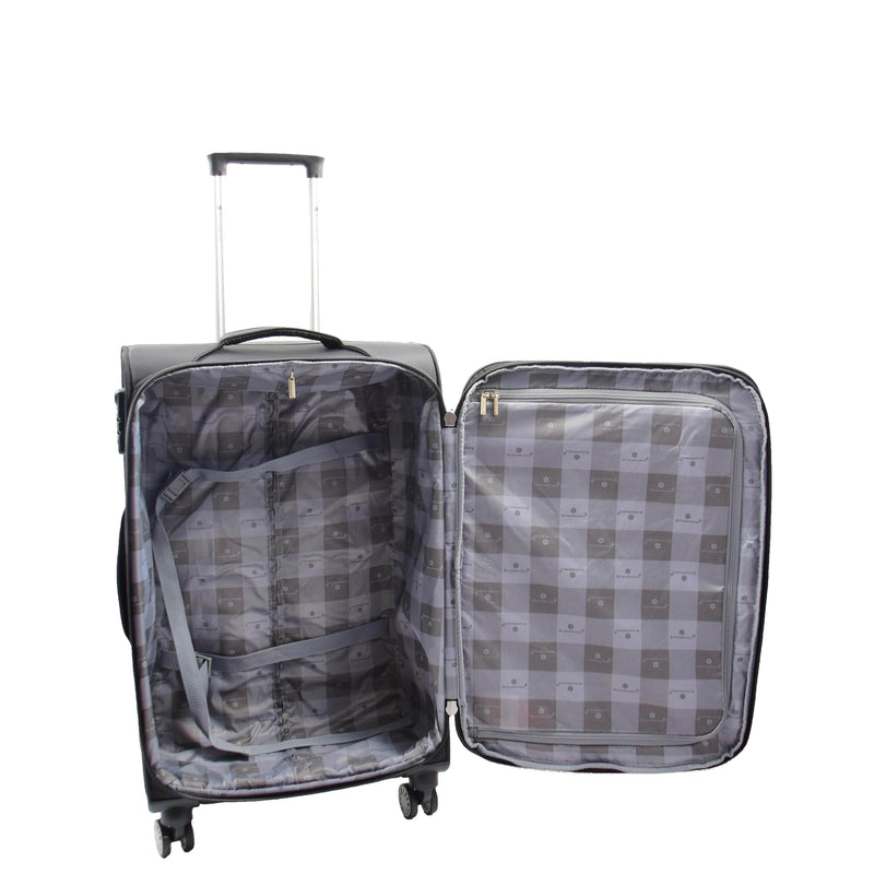 Four Wheel Suitcase Luggage TSA Soft Okayama Black 9