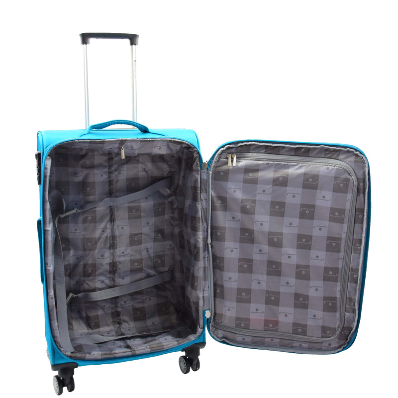 Four Wheel Suitcase Luggage TSA Soft Okayama Teal 9