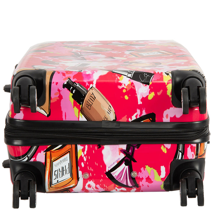 Hard Shell Suitcase Make-up Print Lightweight Expandable Luggage Fleek Pink 13