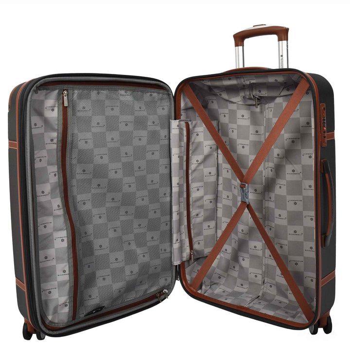 Four Wheel Suitcase Hard Shell Luggage Expandable Sizes Deluxe Grey 11