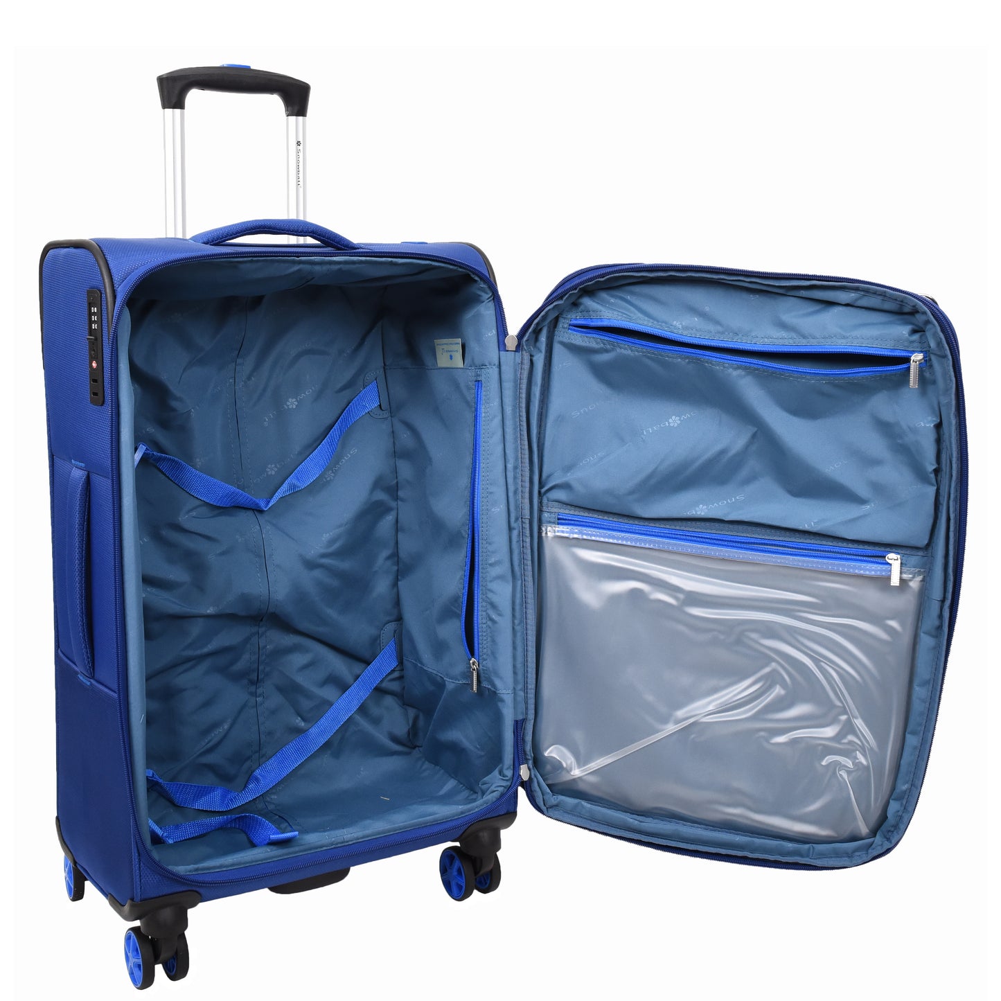 Navy Soft Suitcase 8 Wheel Spinner Expandable Luggage Quito 11