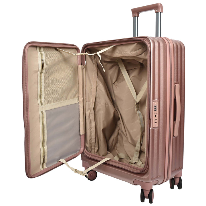 Four Wheel Suitcase Hard Shell Luggage Alaska Rose Gold