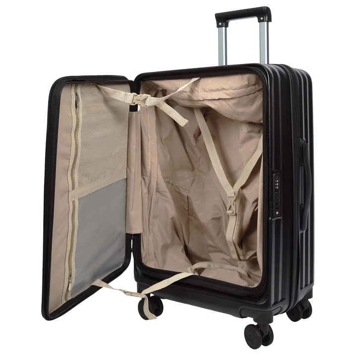 Four Wheel Suitcase Hard Shell Luggage Alaska Black