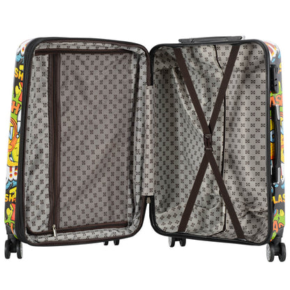 Four Wheel Expandable Suitcase Hard Shell Luggage Comic Print medium-4