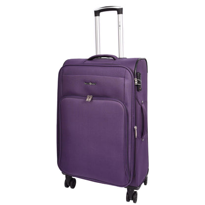 Lightweight Soft Suitcase 8 Wheel Expandable Luggage Pokeno Purple medium-1