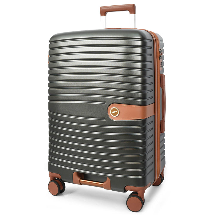 Four Wheel Hard Shell Travel Suitcase Durban Grey-6