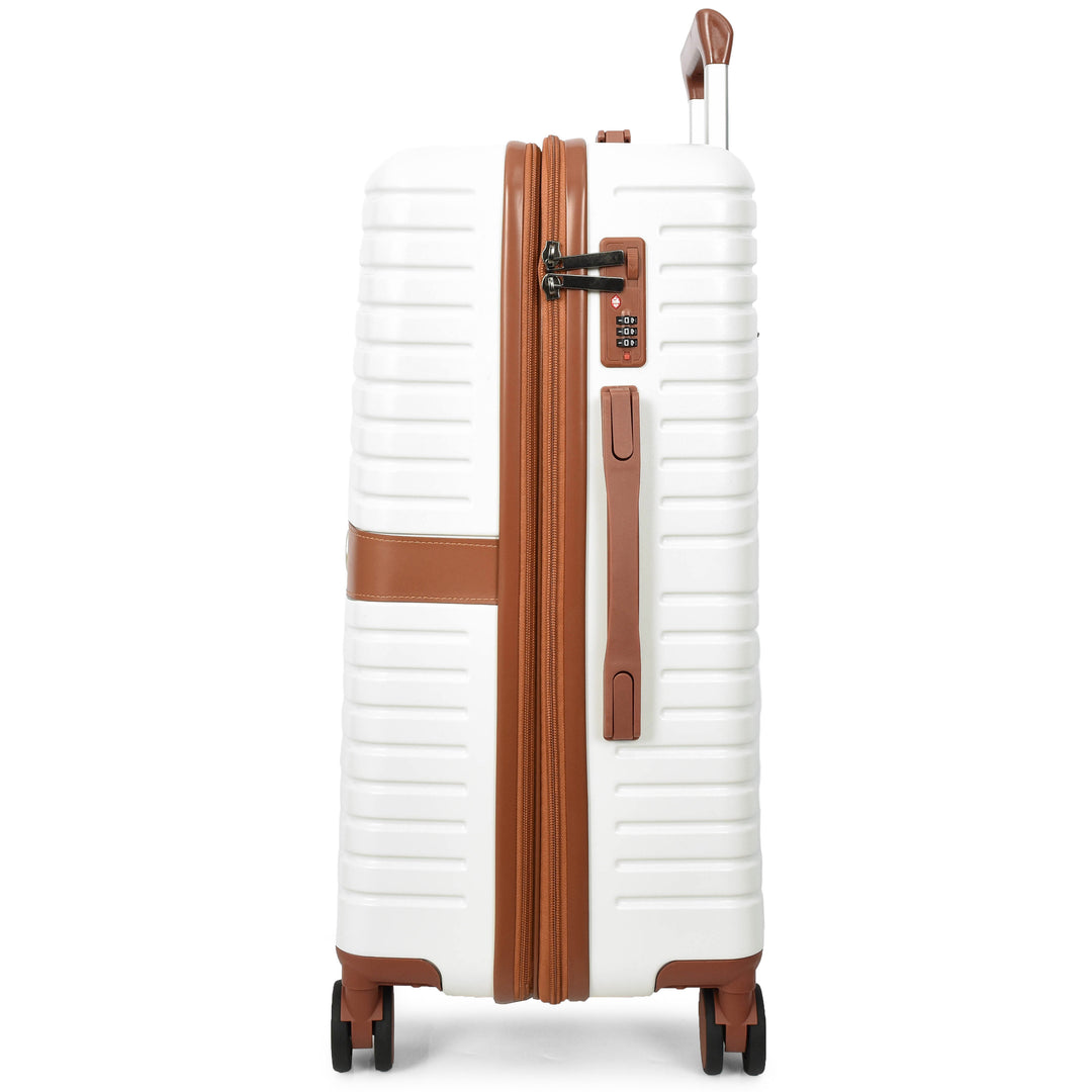 Four Wheel Hard Shell Travel Suitcase Durban White-8