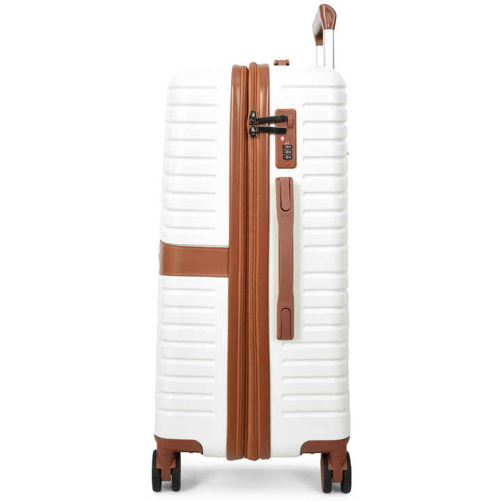 Four Wheel Hard Shell Travel Suitcase Durban White-8