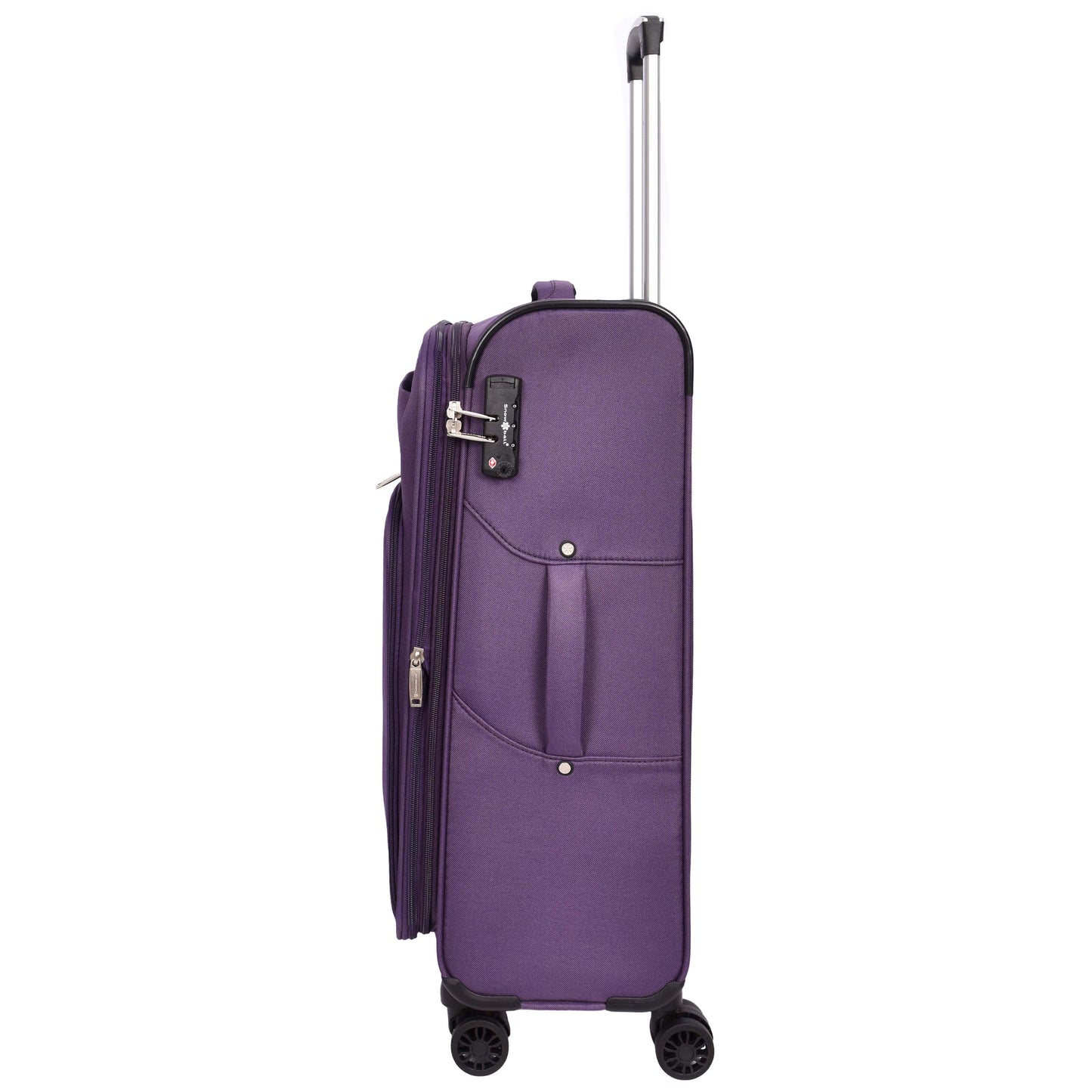 Lightweight Soft Suitcase 8 Wheel Expandable Luggage Pokeno Purple medium-2