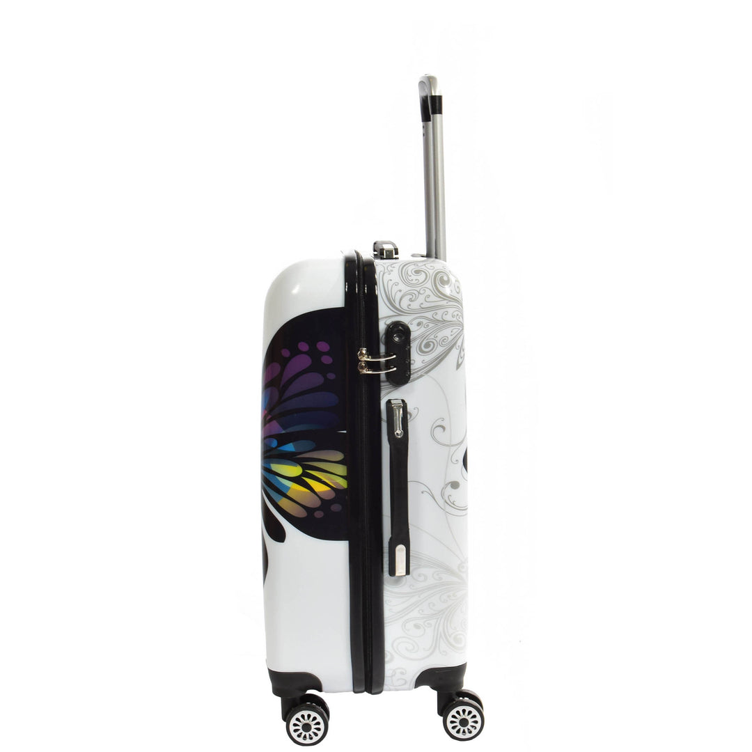 Butterfly Print Hard Shell Four Wheel Expandable Luggage Suitcase