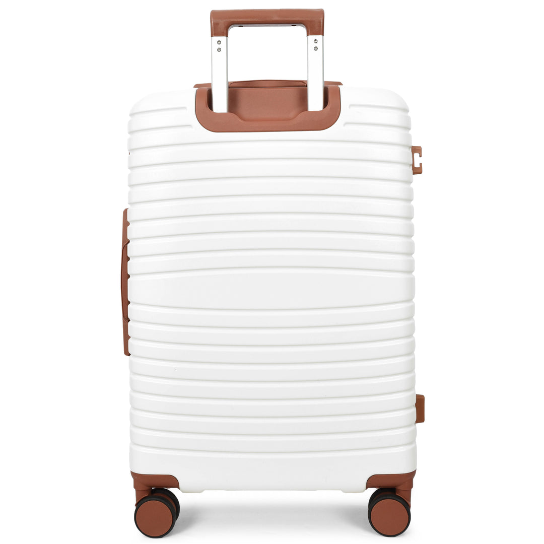 Four Wheel Hard Shell Travel Suitcase Durban White-7