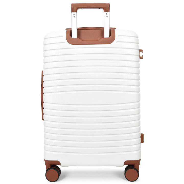 Four Wheel Hard Shell Travel Suitcase Durban White-7