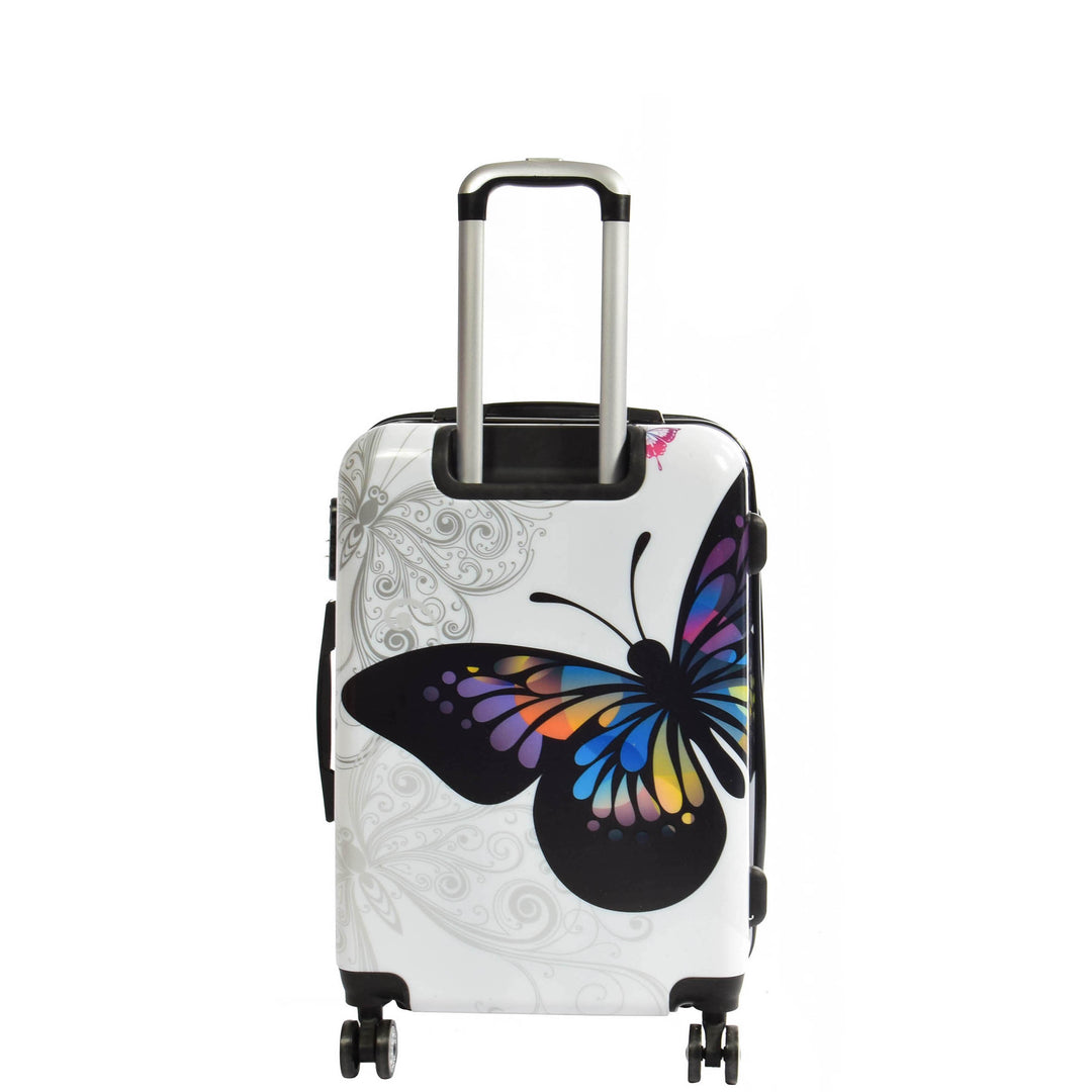 Butterfly Print Hard Shell Four Wheel Expandable Luggage Suitcase