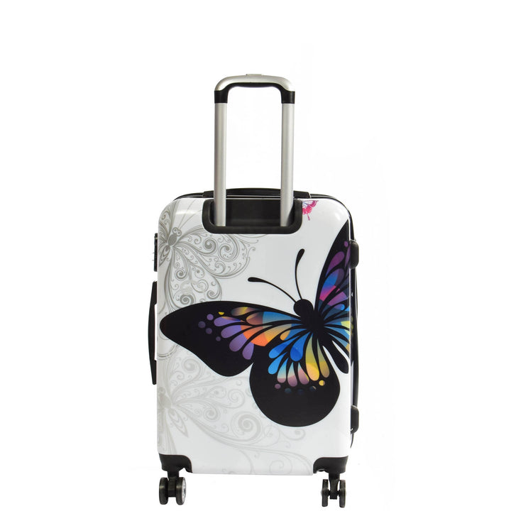 Butterfly Print Hard Shell Four Wheel Expandable Luggage Suitcase