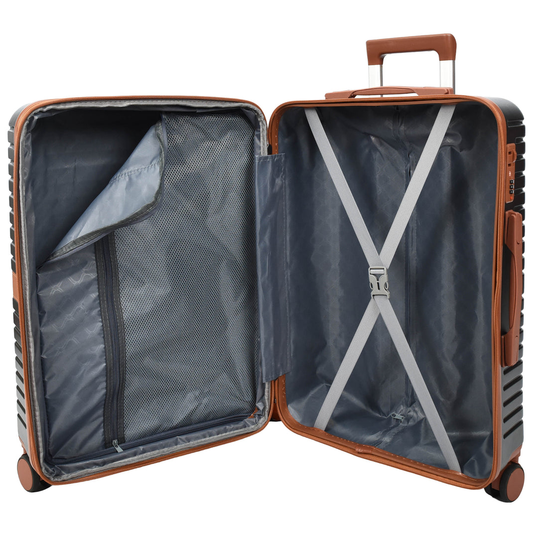 Four Wheel Hard Shell Travel Suitcase Durban Grey-9