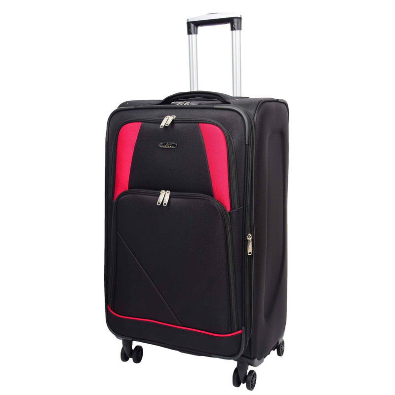 Four Wheel Soft Case Travel Suitcase Luggage Columbia Black 13