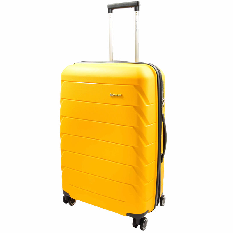 8 Wheeled Spinner Hard Shell Luggage Expandable Hokkaido Yellow 6