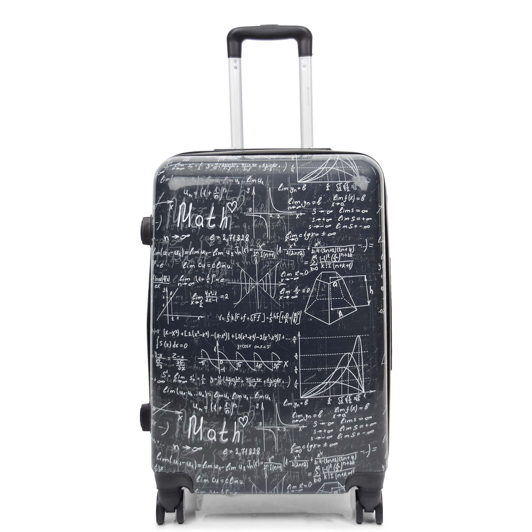 Four Wheel Suitcase Hard Shell Luggage Maths Print