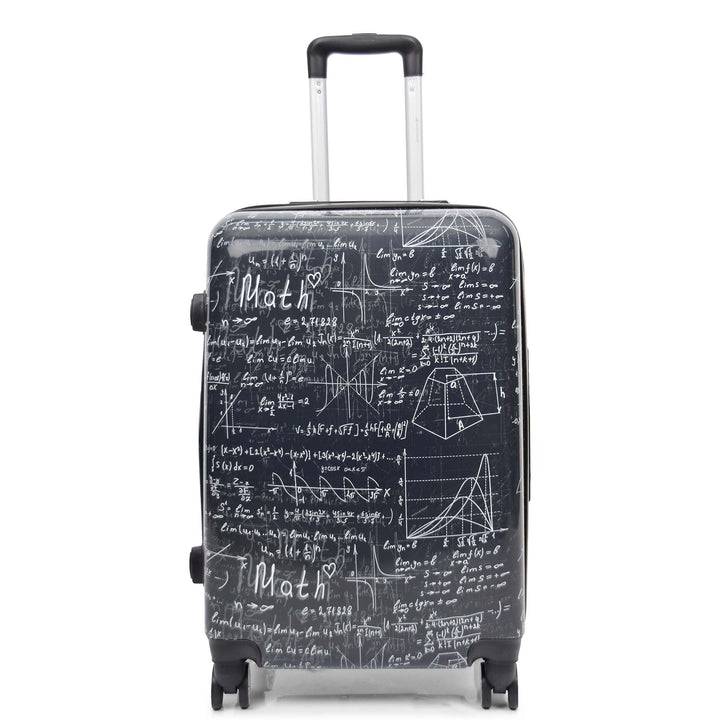 Four Wheel Suitcase Hard Shell Luggage Maths Print