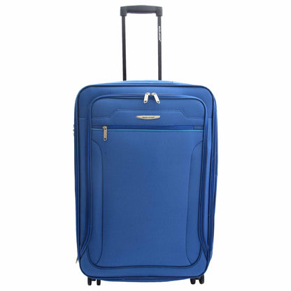 Four Wheel Suitcases Lightweight Soft Expandable Luggage Cosmic Blue 7