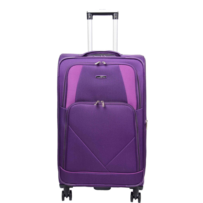 Four Wheel Soft Case Travel Suitcase Luggage Columbia Purple 13