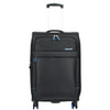 Black Soft Suitcase 8 Wheel Spinner Expandable Luggage Quito 8