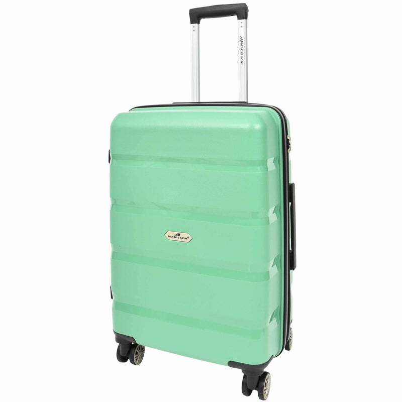 PP Hard Shell Luggage Expandable Four Wheel Suitcases Cygnus Lime 10