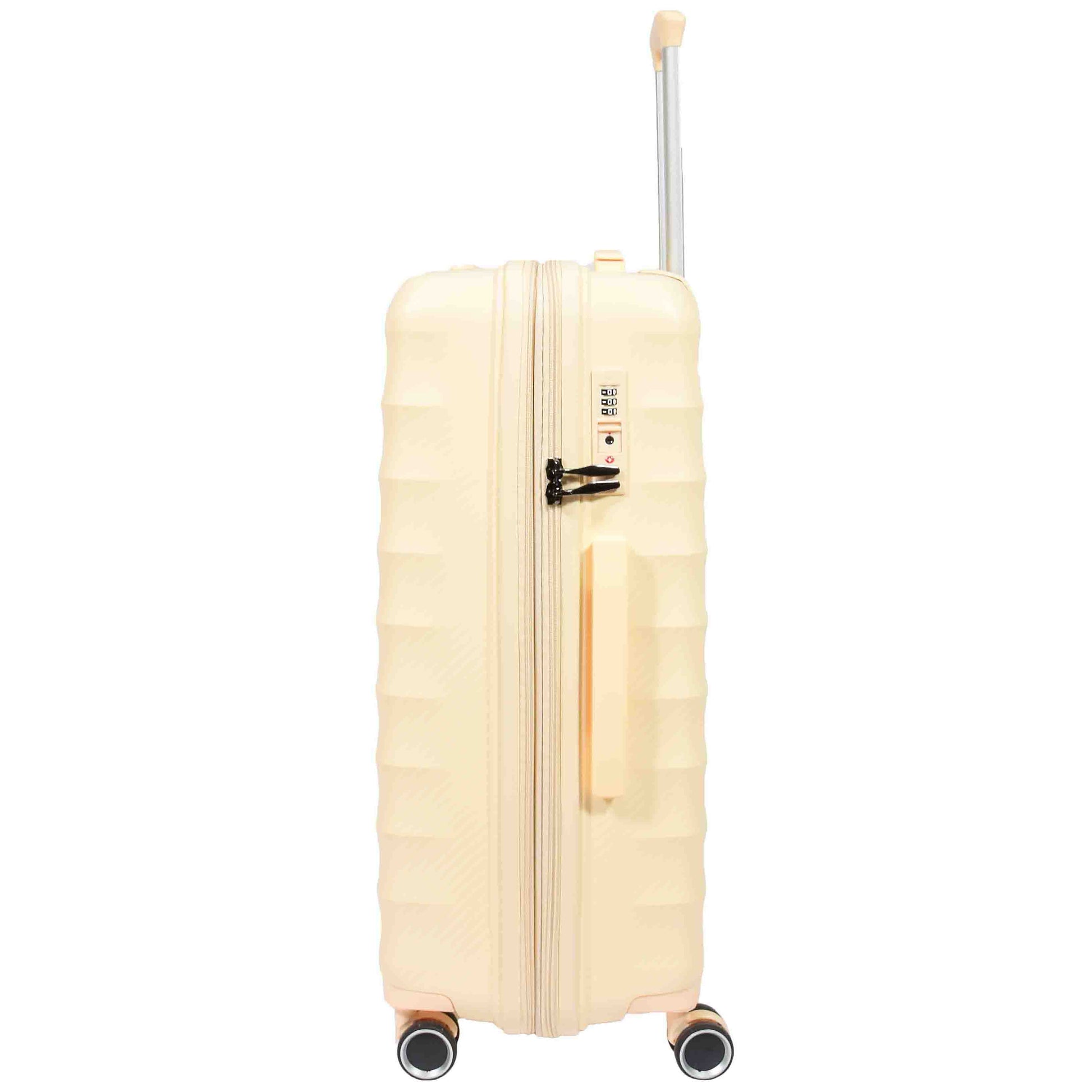 8 Wheeled Expandable ABS Luggage Miyazaki Off White 9