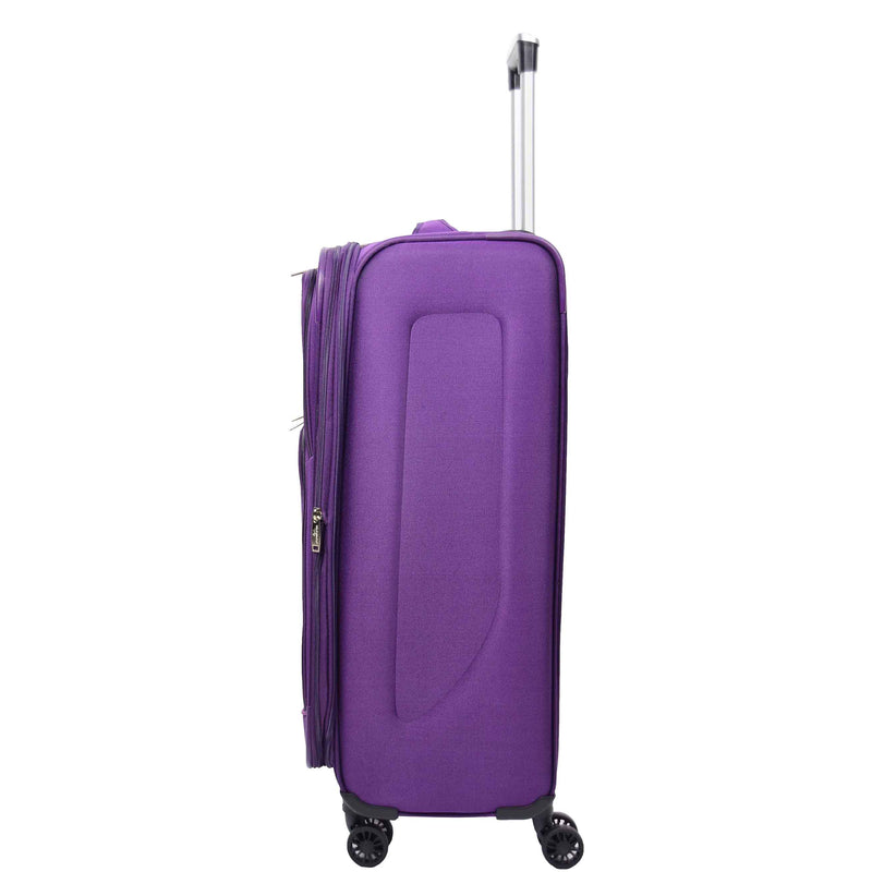 Four Wheel Soft Case Travel Suitcase Luggage Columbia Purple 14
