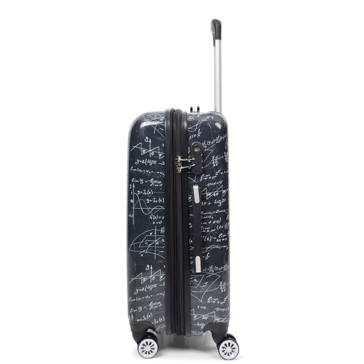 Four Wheel Suitcase Hard Shell Luggage Maths Print