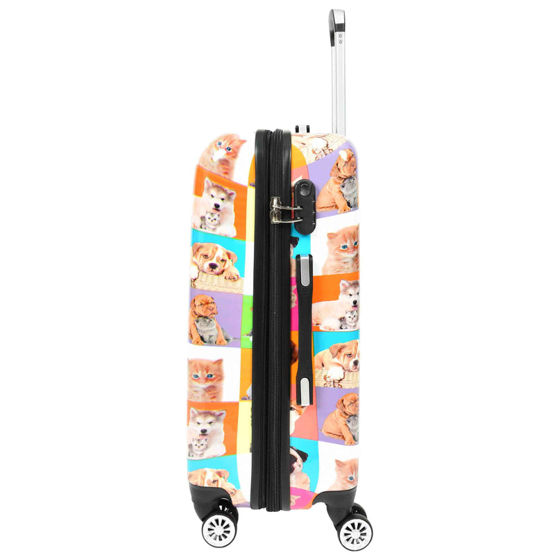 Four Wheels Hard Suitcase Printed Expandable Luggage Dogs and Cats Print 9