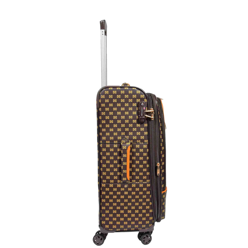 Soft Case 4 Wheeled Expandable PVC Luggage Nagasaki Brown 16