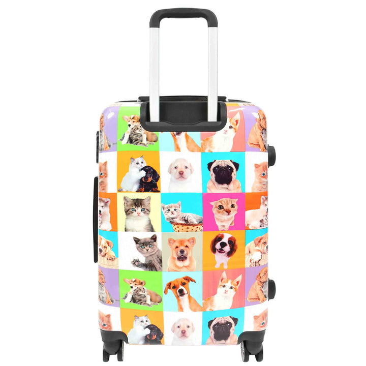 Four Wheels Hard Shell Suitcase Printed Expandable Luggage Dogs and Cats Print