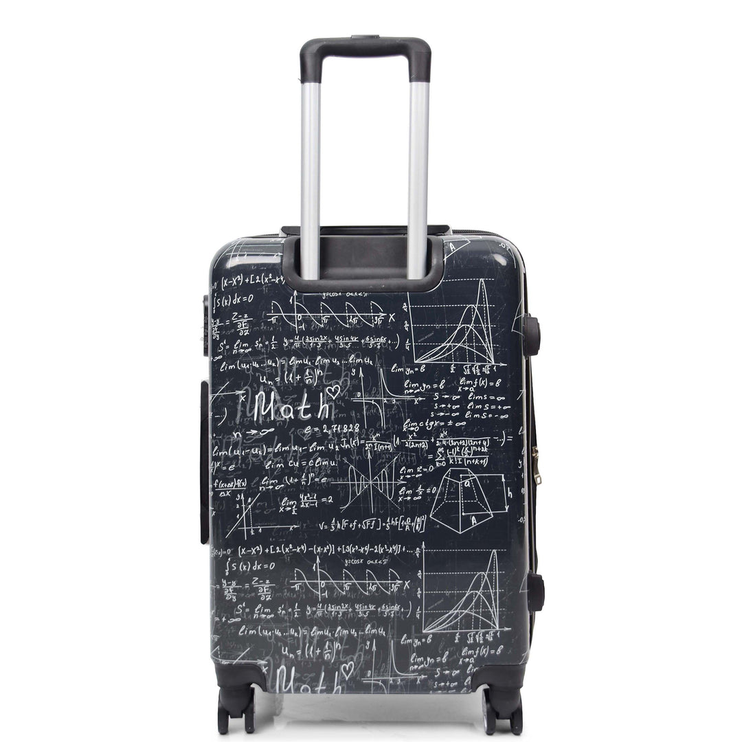 Four Wheel Suitcase Hard Shell Luggage Maths Print