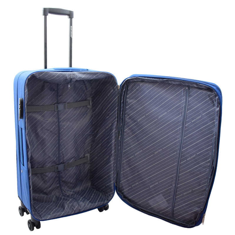 Four Wheel Suitcases Lightweight Soft Expandable Luggage Cosmic Blue 10
