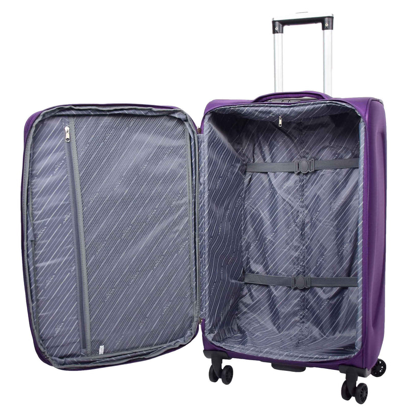 Four Wheel Soft Case Travel Suitcase Luggage Columbia Purple 16