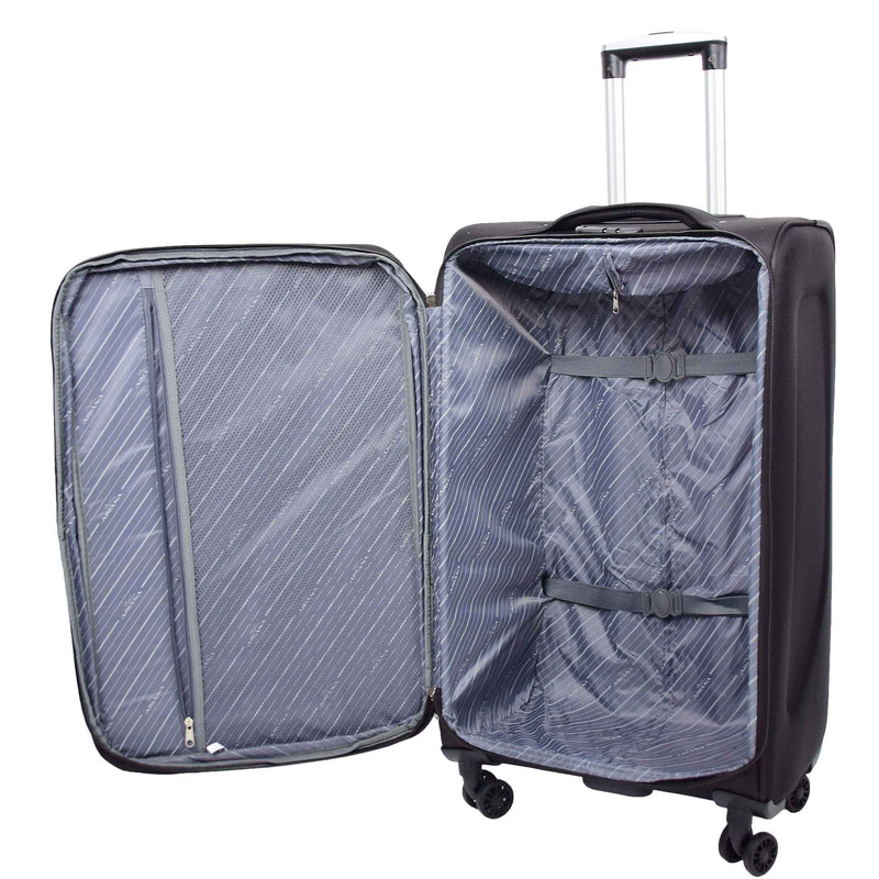 Four Wheel Soft Case Travel Suitcase Luggage Columbia Black 17