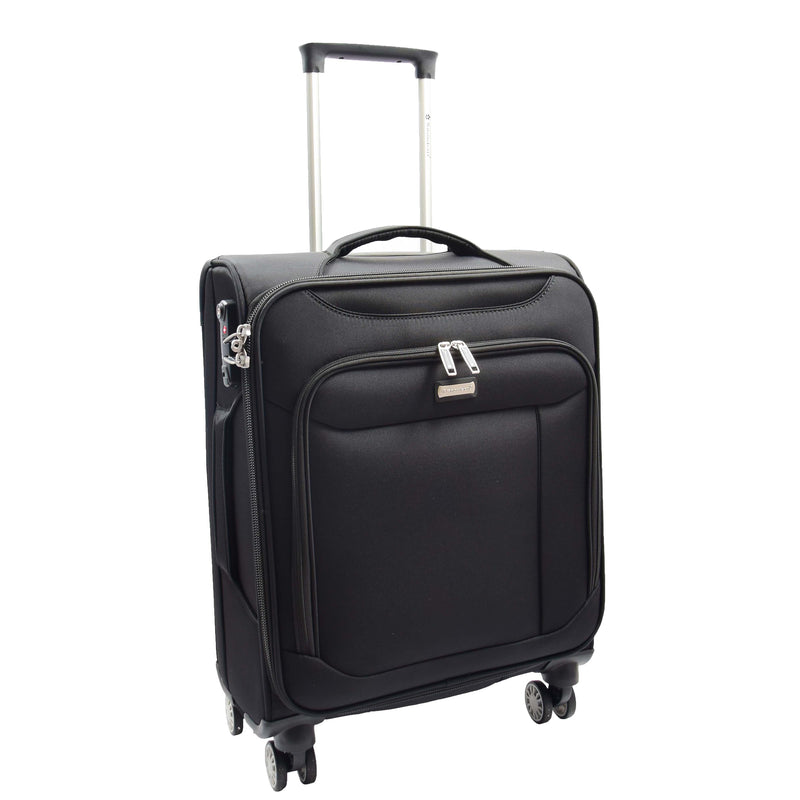 Four Wheel Suitcase Luggage TSA Soft Okayama Black 10