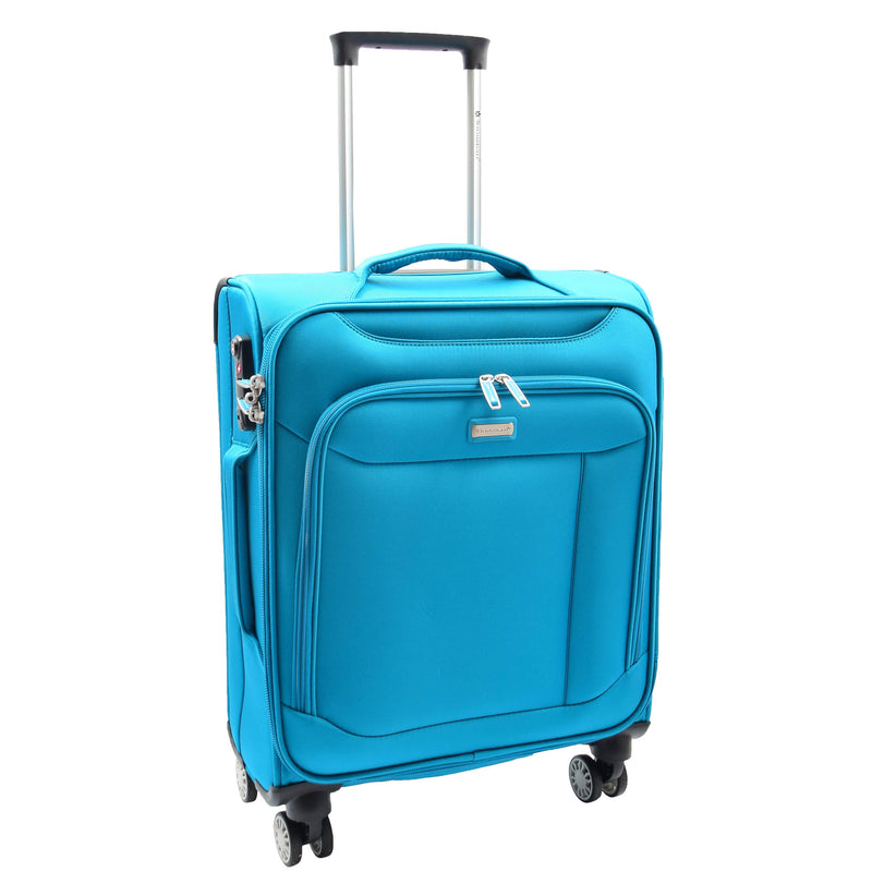 Four Wheel Suitcase Luggage TSA Soft Okayama Teal 10