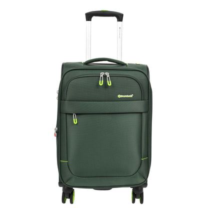 Soft Suitcase 8 Wheel Expandable Lightweight Orion Cabin Bags Green 1