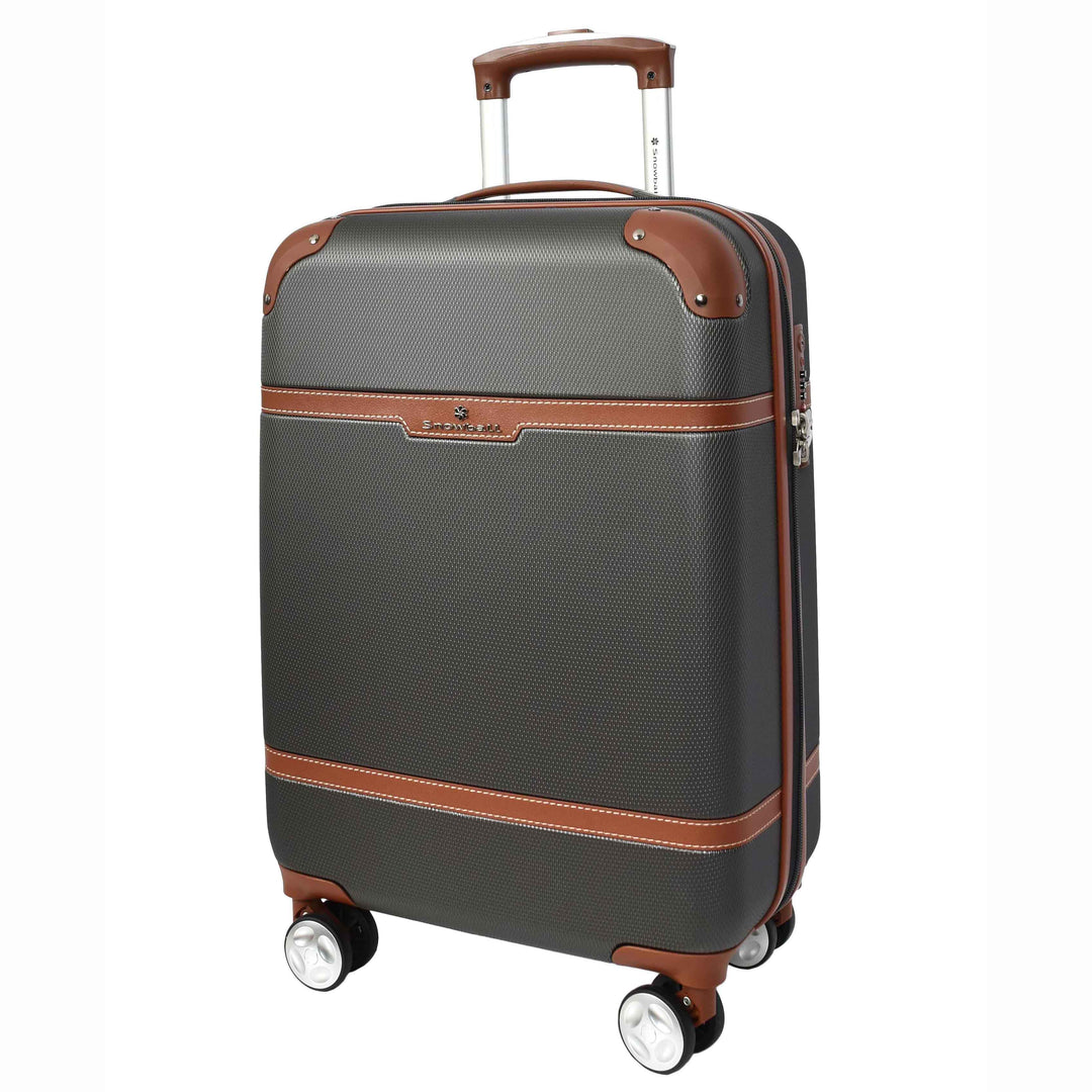 Four Wheel Suitcase Hard Shell Luggage Expandable Sizes Deluxe Grey 13